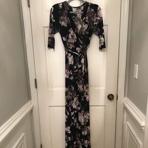 3/4 Sleeve Floral Maxi